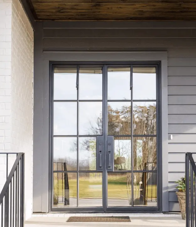 Steel and Iron door. Featuring the Slim-Lite, 8-lite design. 